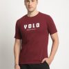 T-Shirts | Bene Kleed Men Maroon Typography Print Sustainable T-Shirt