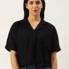 Casual Shirts | Bene Kleed Women Black Boxy Fit Solid Casual Shirt