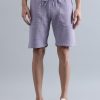 Shorts | Bene Kleed Men Lilac Regular Fit Seersucker Solid Knitted Shorts