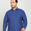 Formal Shirts | IVOC Plus Men Nav Blue Regular Fit Poly Cotton Solid Formal Shirt