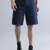 Shorts | Bene Kleed Men Dark Blue Relaxed Fit Carpenter Style Denim Shorts With Contrast S