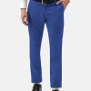 Formal Trousers | IVOC Men Royal Blue Slim Fit Solid Formal Trousers