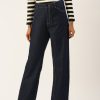 Jeans | Bene Kleed Women Navy High-Rise Straight Fit Solid Jeans