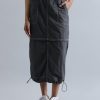 Skirts | Bene Kleed Women Medium Grey Parachute Fit Maxi Skirt With Contrast Stitch