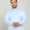 Formal Shirts | IVOC Plus Men Sky Blue Regular Fit Poly Cotton Solid Formal Shirt