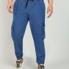 Jeans | IVOC Plus Men Mid Blue Regular Fit Solid Strechable Cargo Jogger Jeans