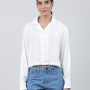 Casual Shirts | Bene Kleed Women Off White Boxy Fit Full Sleeves Solid Casual Shirt