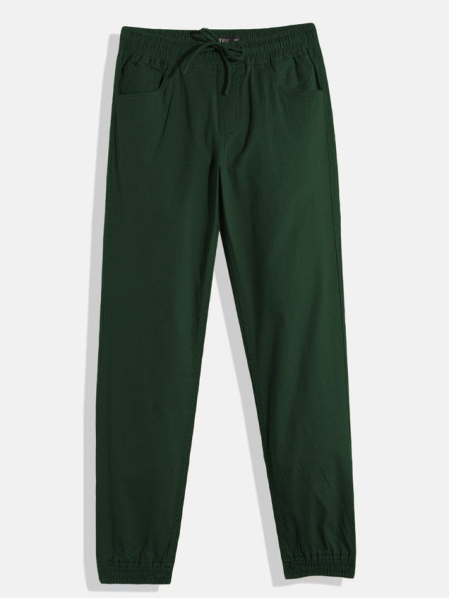 Cargos & Joggers | IVOC Boys Green Slim Fit Solid Casual Joggers