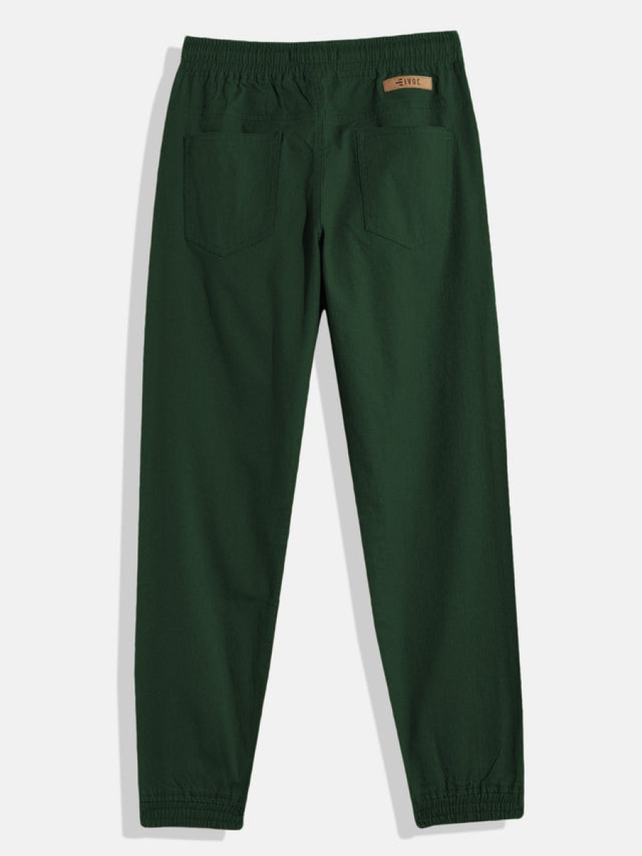 Cargos & Joggers | IVOC Boys Green Slim Fit Solid Casual Joggers