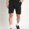 Shorts | Bene Kleed Men Black Regular Fit Knitted Seersucker Solid Casual Shorts