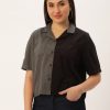 Casual Shirts | Bene Kleed Women Castle Rock/Black Boxy Fit Colour Block Casual Shirt