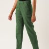 Cargos & Joggers | IVOC Women Laurel Wreath Slim Fit Solid Cargo Trousers