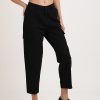 Cargos & Joggers | IVOC Women Black Regular Fit Solid Cargo Trousers