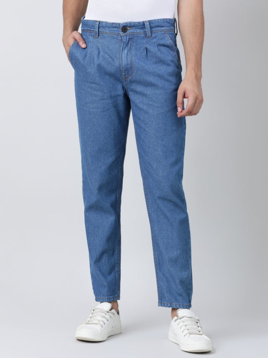 Jeans | Bene Kleed Men Blue Comfy Tapered Fit Solid Denim Jeans