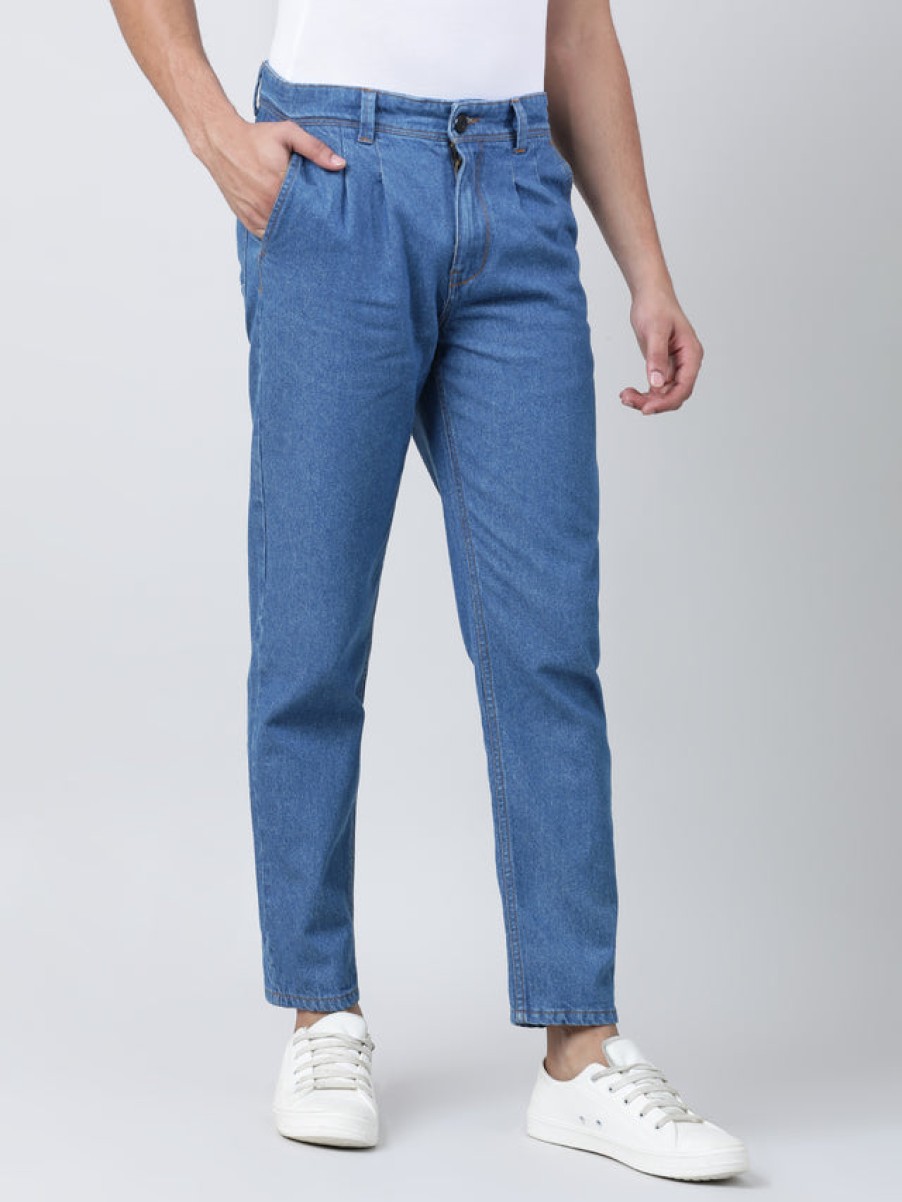 Jeans | Bene Kleed Men Blue Comfy Tapered Fit Solid Denim Jeans