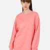 Sweatshirts | Bene Kleed Women Baby Pink Solid Long Length Oversized Sweatshirt