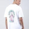 T-Shirts | Bene Kleed Men White Graphic Print Oversized T-Shirt With Front & Back Print