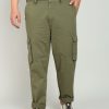 Cargos & Joggers | IVOC Plus Men Olive Regular Fit Cotton Cargo Trouser With Snap Button