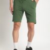 Shorts | Bene Kleed Men Bottle Green Regular Fit Knitted Seersucker Solid Casual Shorts