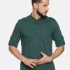 Kurtas | IVOC Men Green Slim Fit Solid Kurta