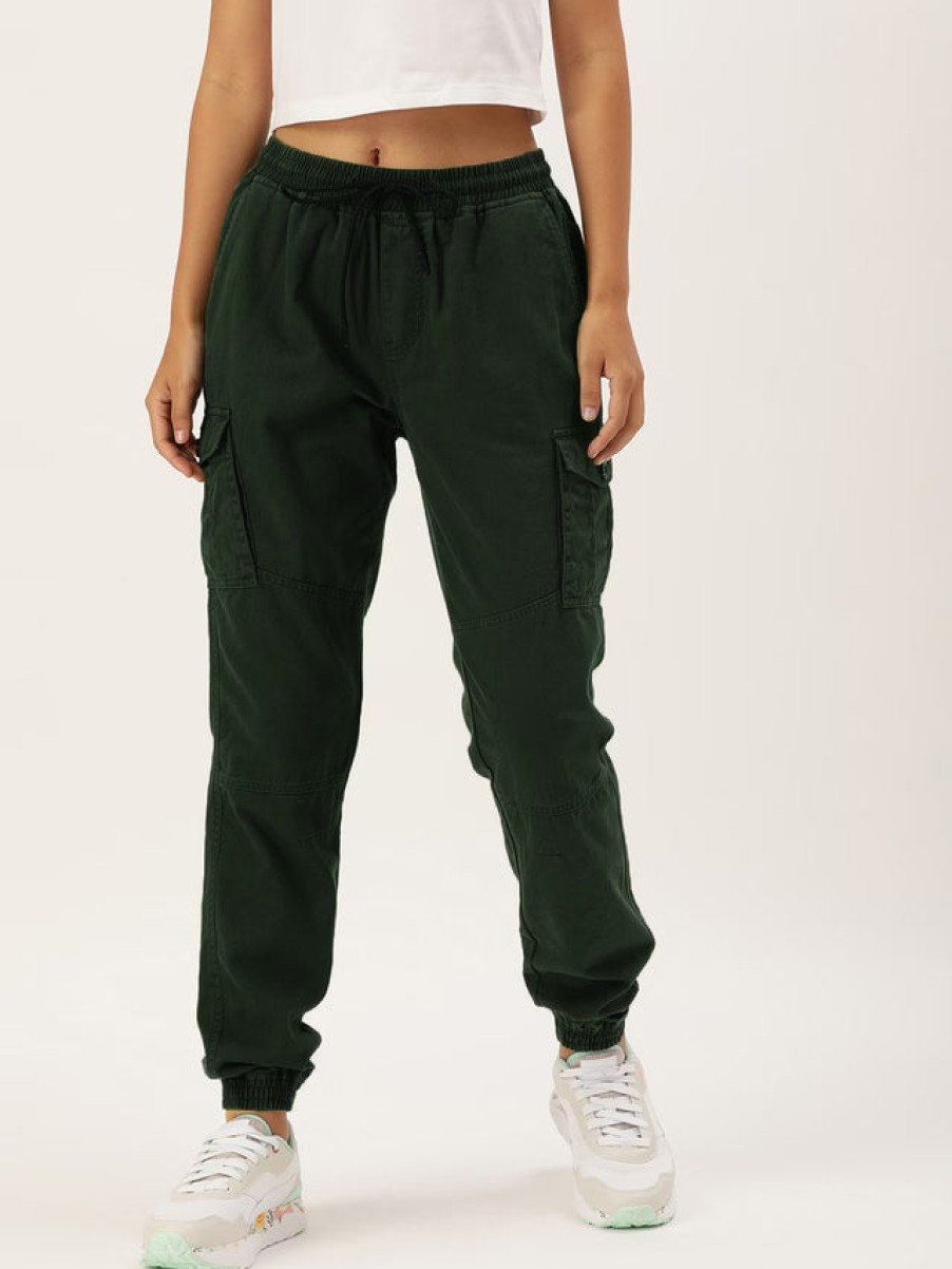 Cargos & Joggers | IVOC Women Rosin Regular Fit Solid Cargo Joggers