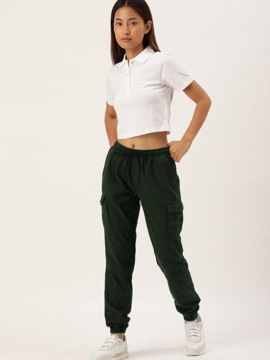 Cargos & Joggers | IVOC Women Rosin Regular Fit Solid Cargo Joggers