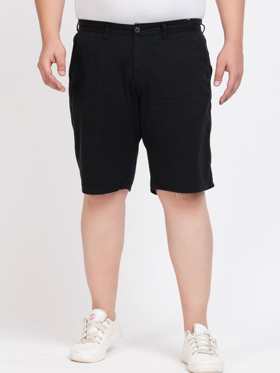 Shorts | IVOC Plus Men Black Regular Fit Solid Casual Shorts