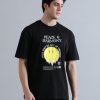 T-Shirts | Bene Kleed Men Black Graphic Print Short Sleeves Oversized T-Shirt