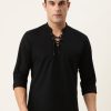 Kurtas | Bene Kleed Men Black Slim Fit Solid Kurta