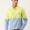 Jackets | Bene Kleed Men Neon Yellow/Cerulean Blue Slim Fit Colour Block Jacket