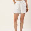 Shorts | Bene Kleed Women White Loose Fit Solid Casual Shorts