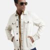 Jackets | Bene Kleed Men Ecru Cotton Solid Slim Fit Denim Jacket