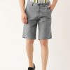 Shorts | IVOC Men Grey Alloy Slim Fit Solid Casual Shorts