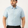 Formal Shirts | IVOC Plus Men Blue Regular Fit Solid Formal Shirt