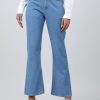 Jeans | Bene Kleed Women Light Blue Pure Cotton Solid Bootcut Denim Jeans