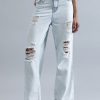 Jeans | Bene Kleed Women Light Blue Relaxed Fit High-Rise Highly Distressed Jeans