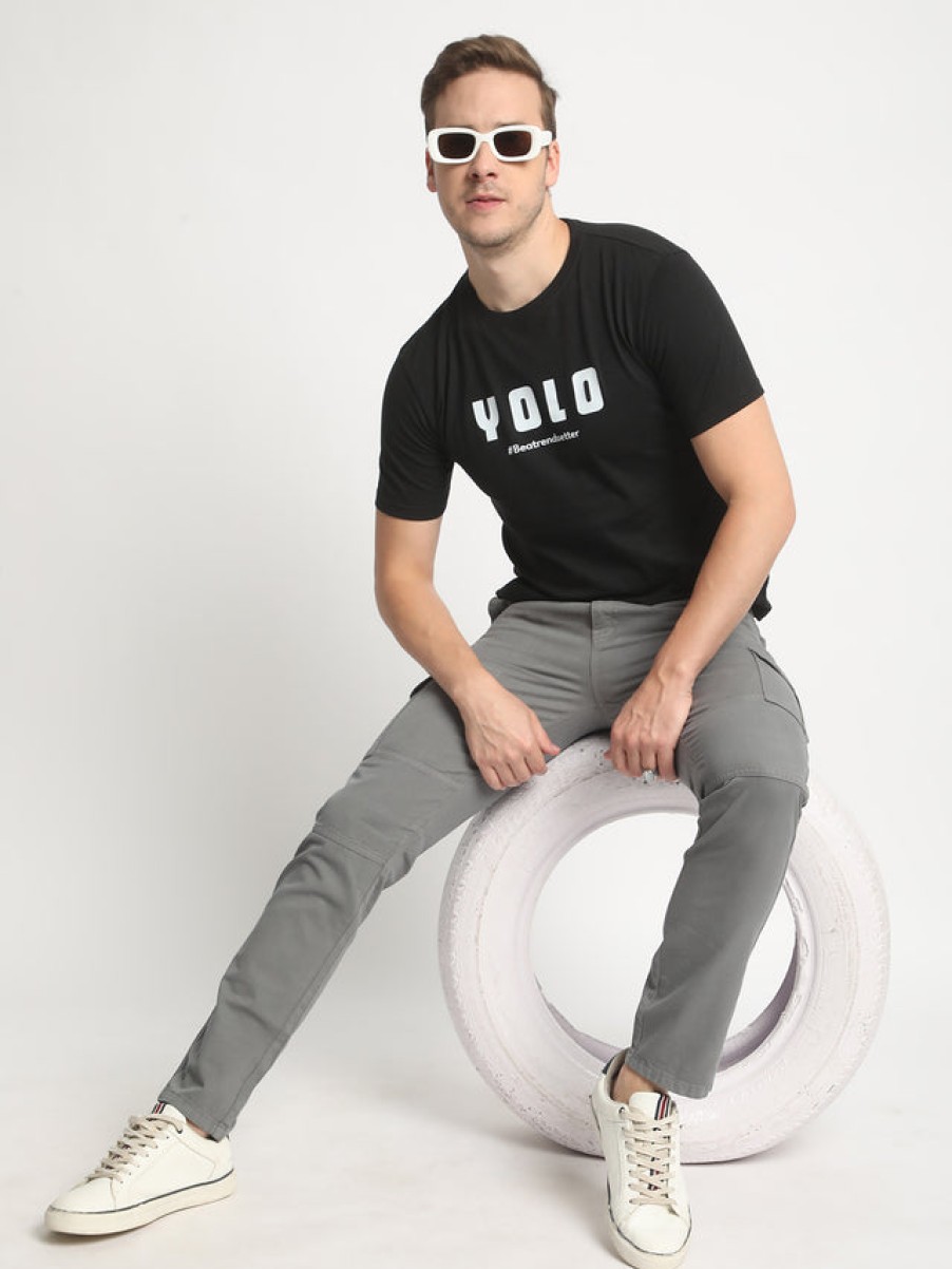 T-Shirts | Bene Kleed Men Black Typography Print Sustainable T-Shirt