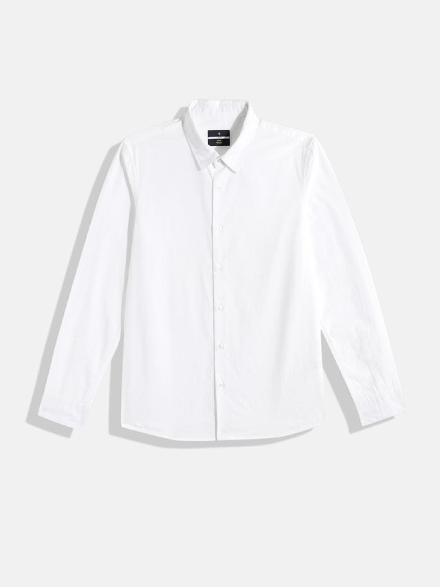 Casual Shirts | IVOC Boys White Slim Fit Solid Casual Shirt