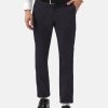 Formal Trousers | IVOC Men Dark Navy Slim Fit Solid Formal Trousers