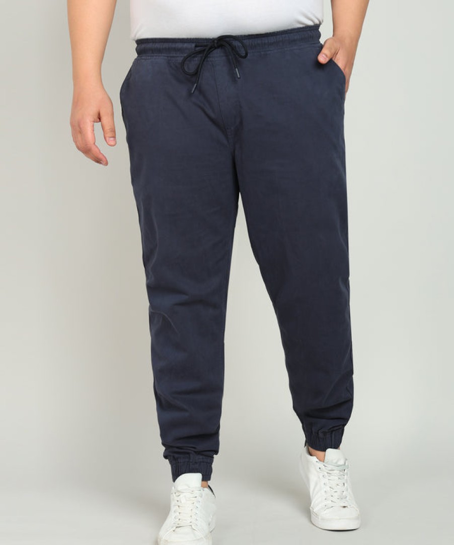 Cargos & Joggers | IVOC Plus Men Navy Blazer Regular Fit Solid Joggers