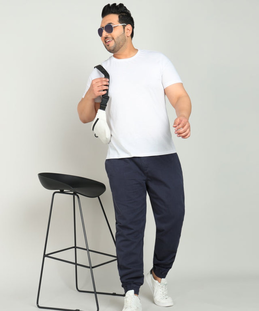 Cargos & Joggers | IVOC Plus Men Navy Blazer Regular Fit Solid Joggers