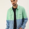 Jackets | Bene Kleed Men Mint/Blue Slim Fit Colour Block Jacket