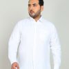 Formal Shirts | IVOC Plus Men White Regular Fit Poly Cotton Solid Formal Shirt