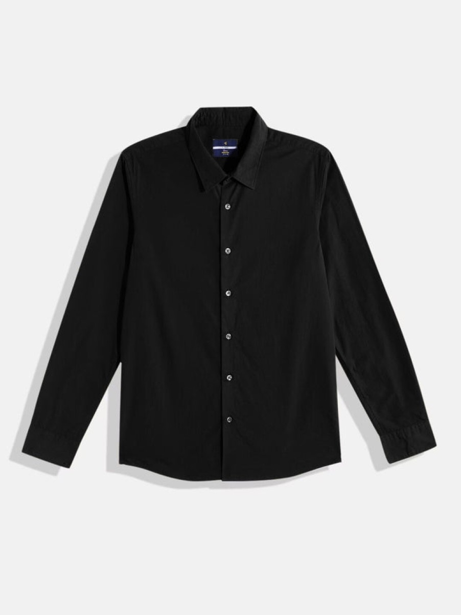 Casual Shirts | IVOC Boys Black Slim Fit Solid Casual Shirt