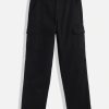 Cargos & Joggers | IVOC Boys Black Slim Fit Solid Cargo Trousers