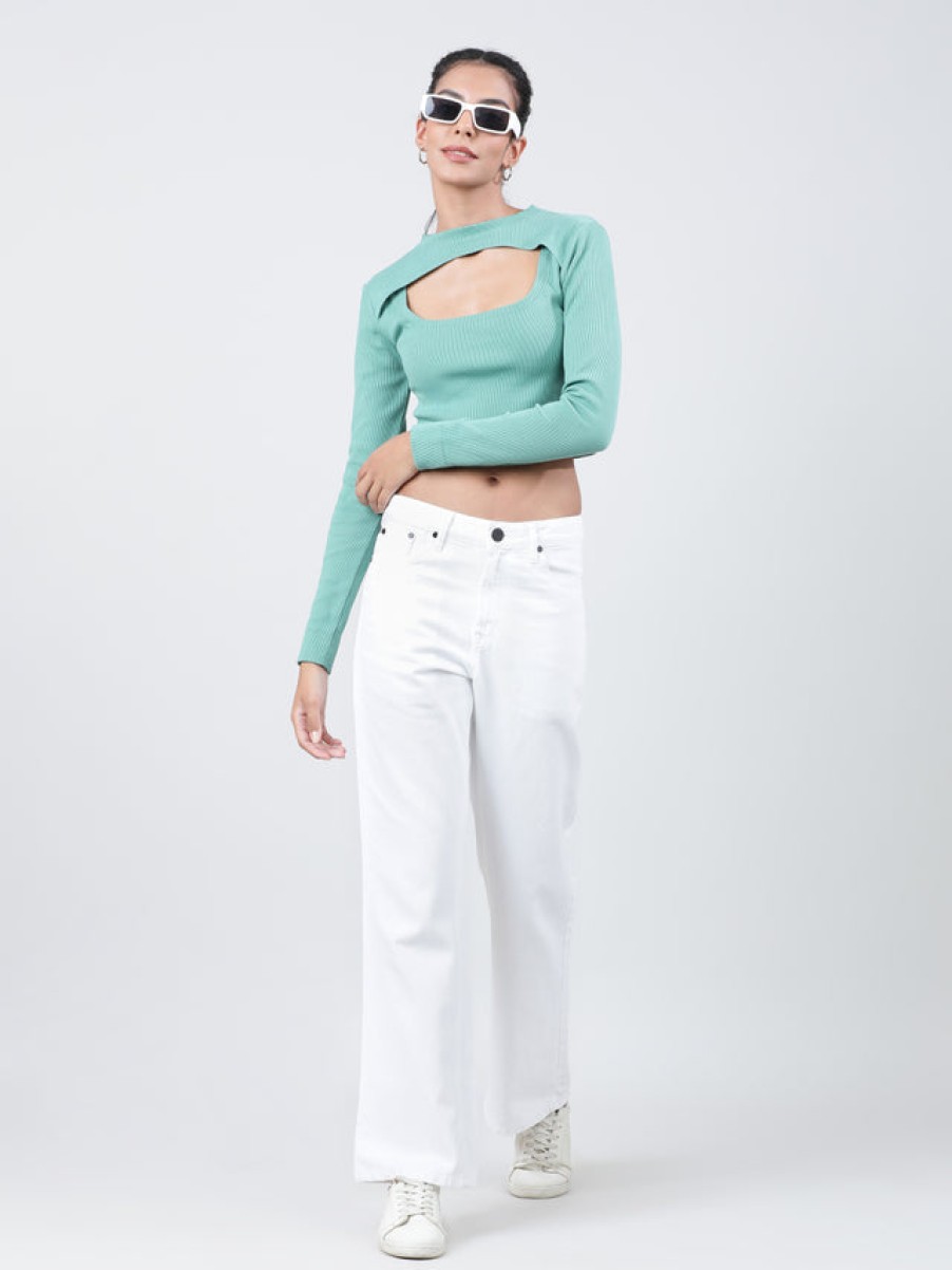 Jeans | Bene Kleed Women White Pure Cotton Solid Bootcut Denim Jeans