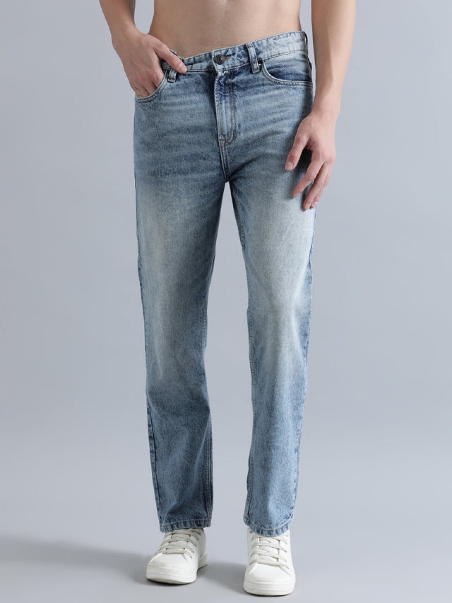 Jeans | Bene Kleed Men Blue Relaxed Fit Light Fade Solid Jeans