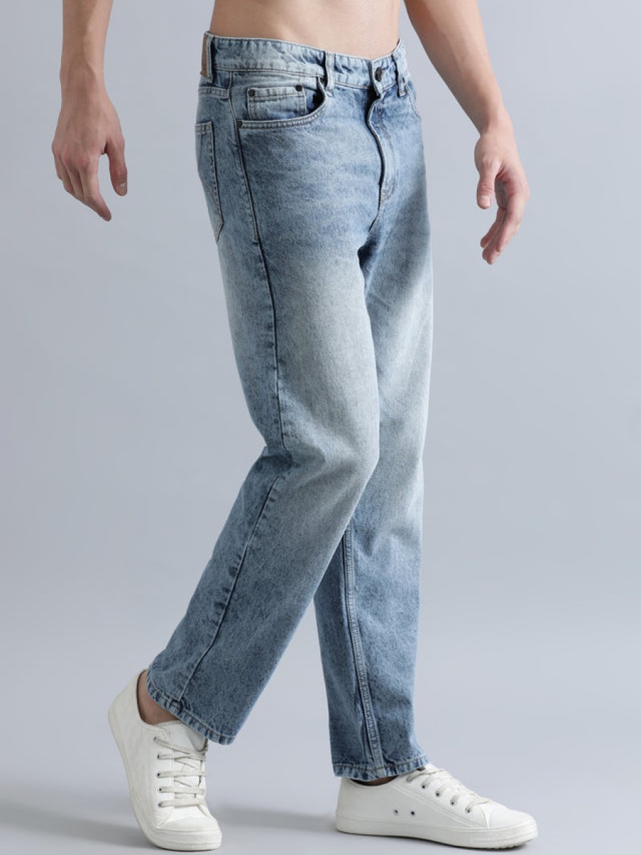 Jeans | Bene Kleed Men Blue Relaxed Fit Light Fade Solid Jeans