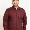 Formal Shirts | IVOC Plus Men Maroon Regular Fit Printed Formal Shirt