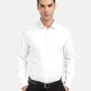 Formal Shirts | IVOC Men White Solid Slim Fit Opaque Formal Shirt